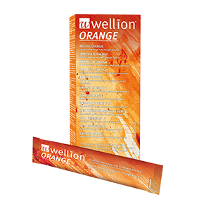 Der Wellion ORANGE Invertzuckersirup geht besonders rasch ins Blut, bringt prompte Energie. Die Beutel lassen sich leicht öffnen. Ein Beutel enthält 10-15g Kohlenhydrate. Der ideale Begleiter für unterwegs und beim Sport. Foto